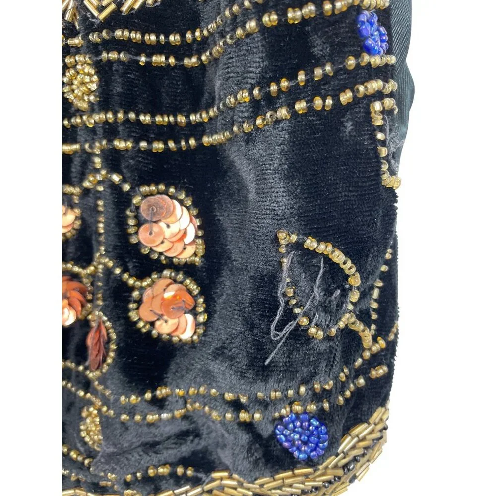 Vintage Sophisticates By Jonathan Martin Beaded Velvet Vest Womens Size Large - Picture 5 of 9